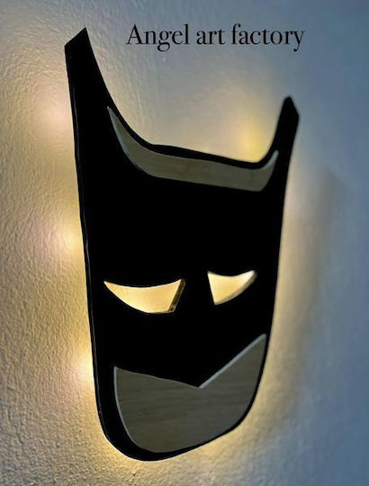 Children's Wooden Wall Light Batman Children's Wooden Wall Light Batman