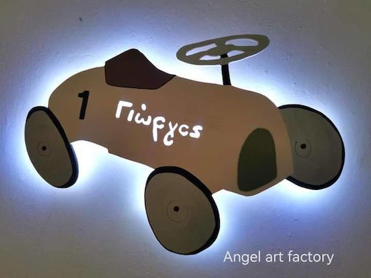 Children's Wooden Wall Light Car Name