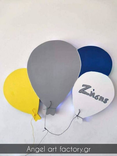 Kinder Holz-Wandleuchten "Elefantenballons" Name