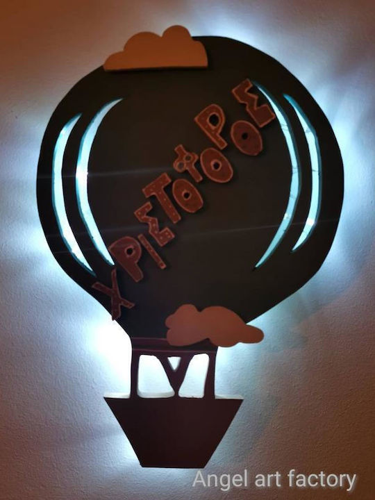 Holz Kinder Wandlampe Heißluftballon Name
