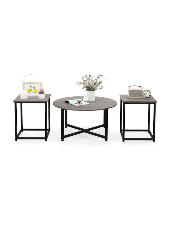 Round Side Table Metal Pink 3pcs W42xL42cm.