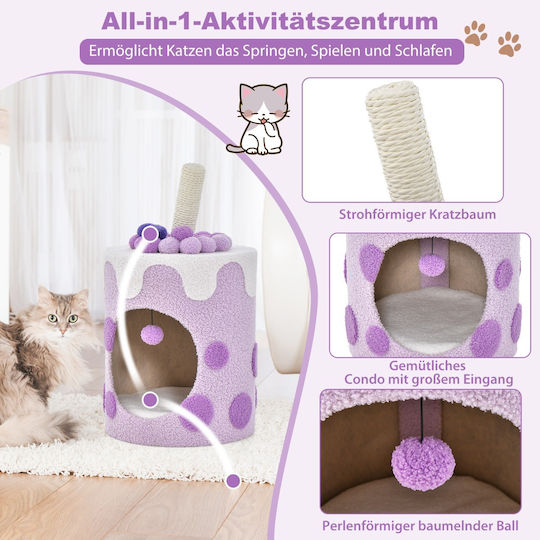 Costway Decorate Your Home Please Your Cats Cat Tree Milk Tea Style Pv10127pu