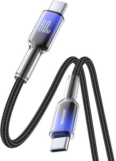 Joyroom Series Braided USB 2.0 Cable USB-C male - USB-C 60W PD Μαύρο 1m