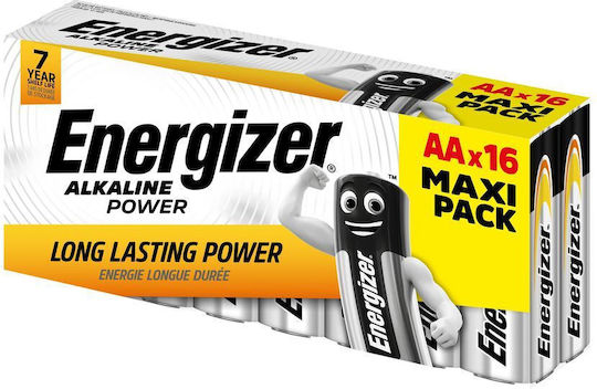 Energizer Power Αλκαλικές Μπαταρίες AA 1.5V 16τμχ
