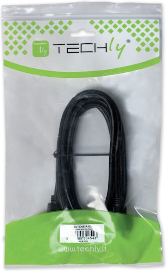 Techly HDMI 1.4 High Speed 1080p 120Hz Cable HDMI male - HDMI female 1.8m Μαύρο