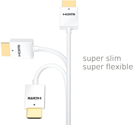 Techly ICOC HDMI 1.4 High Speed 1080p 120Hz Cable HDMI Male - HDMI Male 3m White