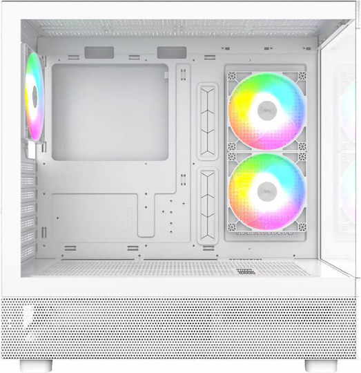 Montech XR Gaming Midi Tower Computer Case with Side Window and ARGB Lighting White