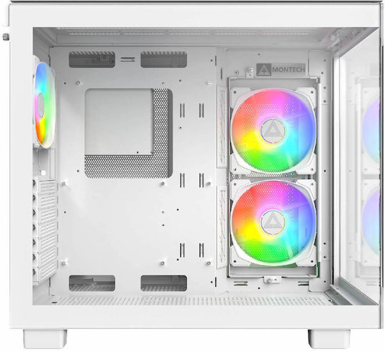 Montech King 65 Pro Gaming Middle Tower Carcasă Calculator cu Fereastră Laterală și Iluminare RGB Alb