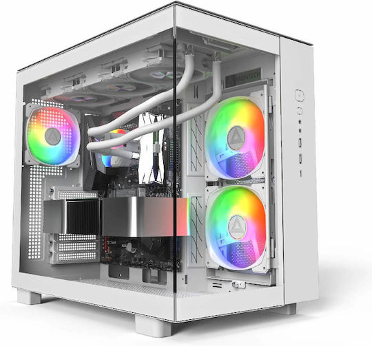 Montech King 65 Pro Gaming Middle Tower Carcasă Calculator cu Fereastră Laterală și Iluminare RGB Alb