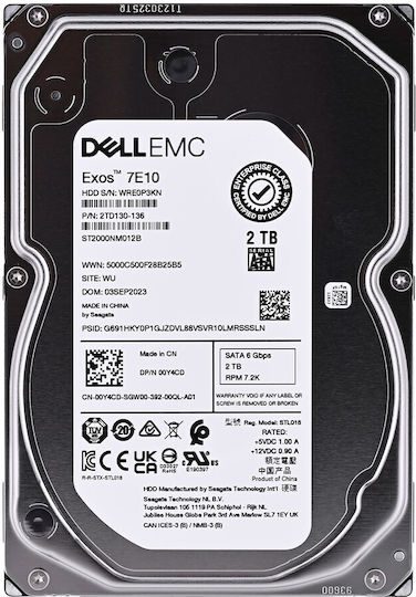 Dell 2TB HDD Hard Drive 3.5" SATA III 7200rpm for Server 000000000000602599