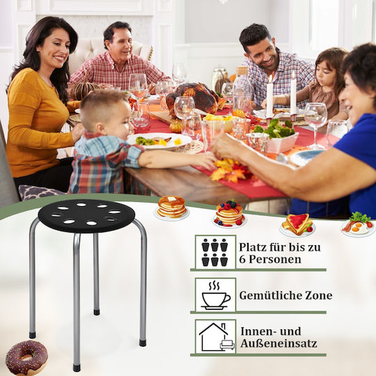 Kids Stool Black 30x30x44.5cm 6 Pieces