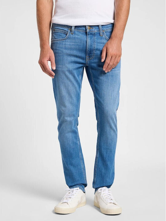 Luke Men's Jeans Pants Elastic with Slim Tapered Fit Blue