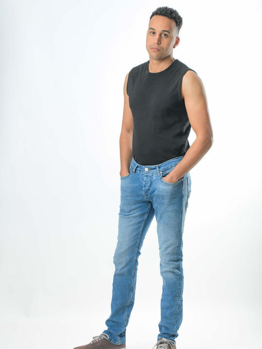 Ανδρικό Παντελόνι Τζιν με Regular Straight Εφαρμογή Jean