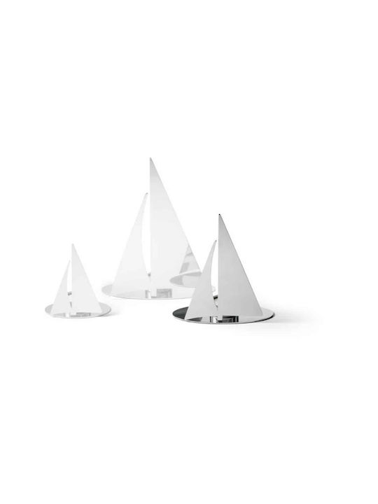 Philippi Candle Holder suitable for Tealights Metal in Silver Color 15.3x7x17.8cm 1pcs