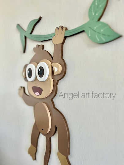 Wooden 3D Wall Monkey