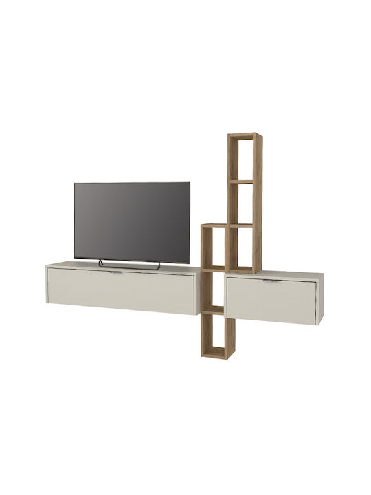Телевизионно Мебел Edgar Sandstone - Sepet Oak Д198.4xДл29.6xВ148.5см