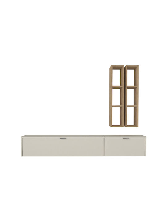 Телевизионно Мебел Edgar Sandstone - Sepet Oak Д198.4xДл29.6xВ148.5см