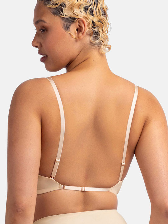 Μπεζ Strapless Σουτιέν χωρίς Μπανέλες