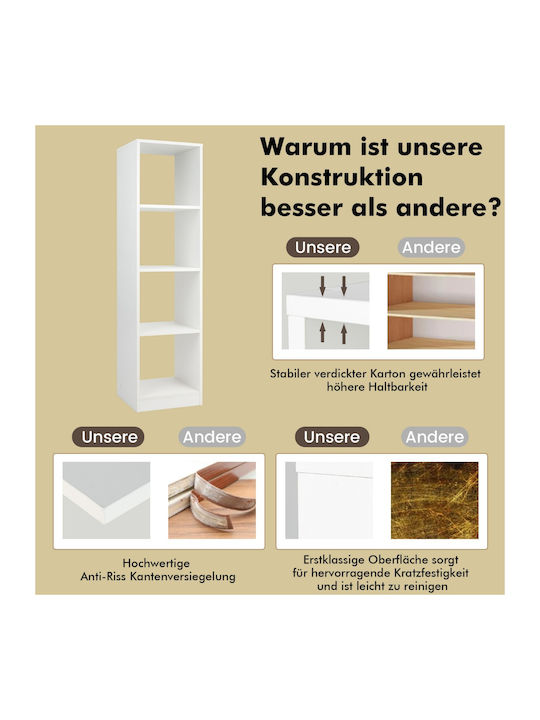 White Bookcase 38x33x142cm