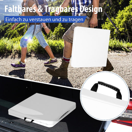Costway Τραπέζι για Camping Πτυσσόμενο σε Βαλιτσάκι 120x60x48.5cm Λευκό