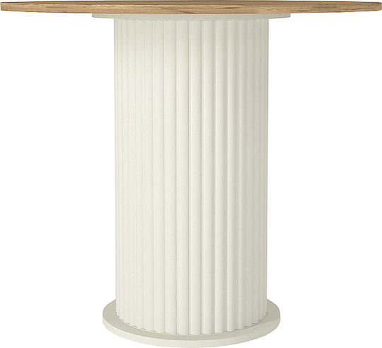 Bohema Στρογγυλό Τραπέζι Τραπεζαρίας Ξύλινο Ivory - Sepet Oak 90x90x77.7εκ.