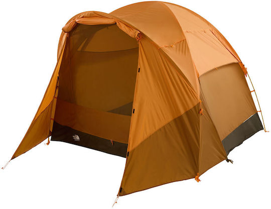 The North Face Summer Camping Tent Orange with Double Cloth for 4 People 191x107x107cm