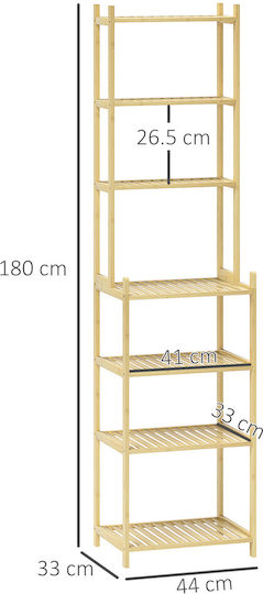 HomCom Regal Badewannenregal Hölzernes 44x33x180cm