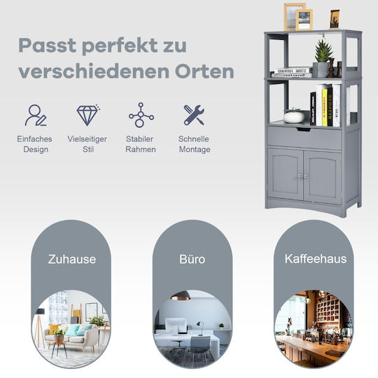 Costway Bathroom Cabinet L60xW31xH122cm White