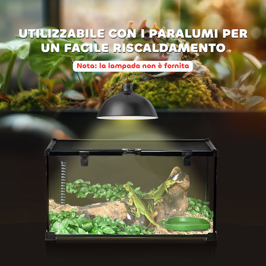 Pawhut Ενυδρείο Ερπετών Terrarium Μαύρο 50x30x25cm