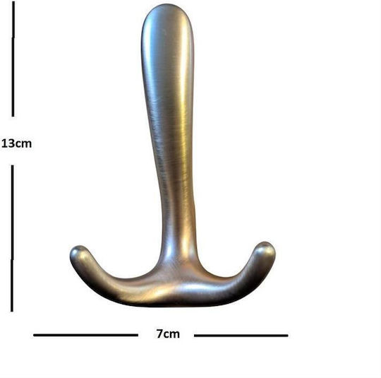 Import Hellas Wall Hanger 4254 Metal 3 Hooks Gold