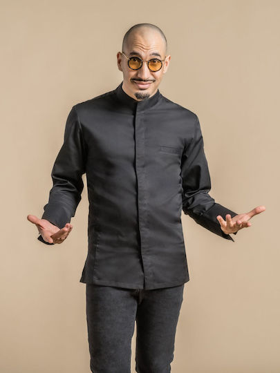Clement Design Σακάκι Σεφ Unisex Μαύρο με Μακρύ Μανίκι Catane