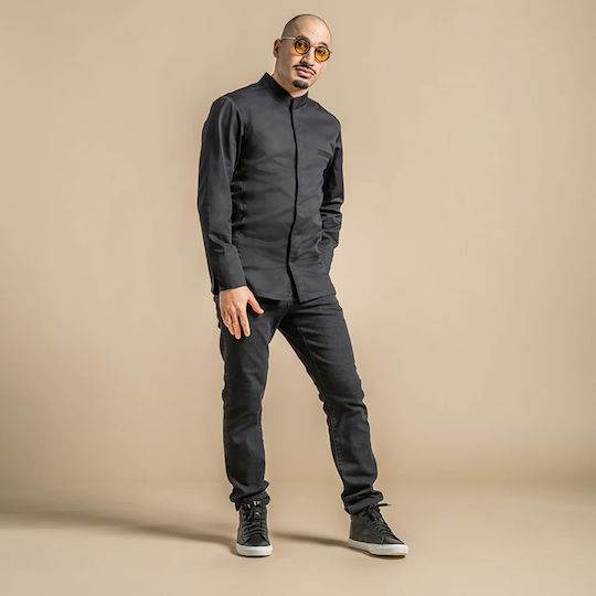 Clement Design Σακάκι Σεφ Unisex Μαύρο με Μακρύ Μανίκι Catane
