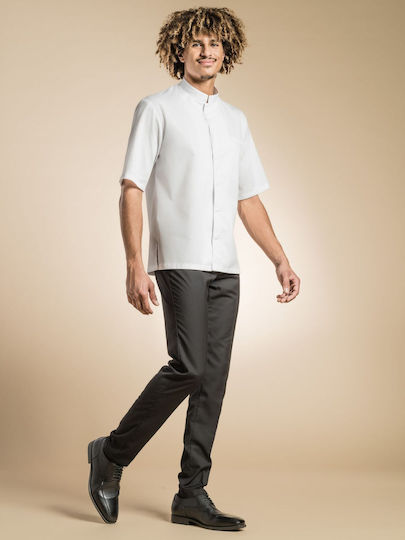 Clement Design Mantel Koch Unisex Weiß mit Kurzärmelig Mantova
