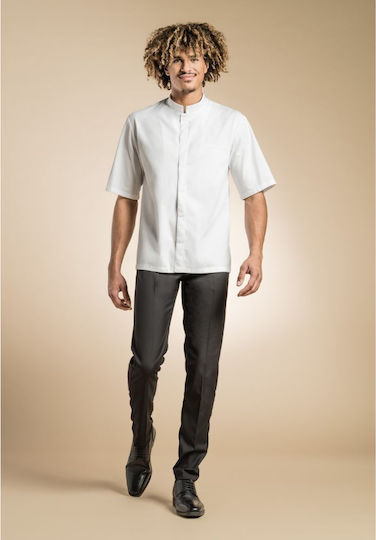 Clement Design Mantel Koch Unisex Weiß mit Kurzärmelig Mantova