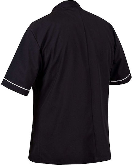 Be Unique Coat Chef Unisex Black with Short Sleeve Napoli