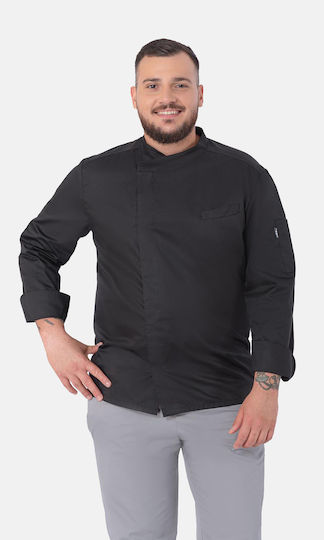 Axon Coat Chef Unisex Black with Long Sleeve 50-324-1