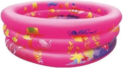 Children's Round Inflatable Swimming Pool 130x35cm Pink