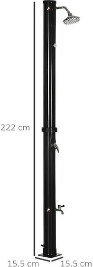 Outsunny Ντουζιέρα Πισίνας Ηλιακή 222x15.5x15.5εκ. Μαύρη