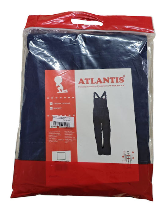 Atlantis Φόρμα Εργασίας με Τιράντες Βαμβακερή Μπλε