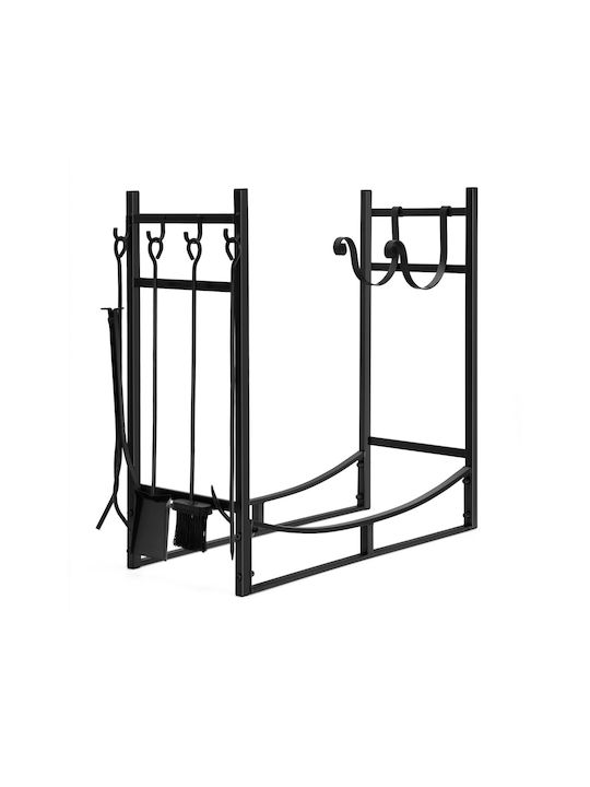 Costway Metallisch Regal Holzlagerung 76x33x76cm
