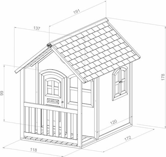Многофункционална Дървена Детска Къщичка За Градина 191x137x178см