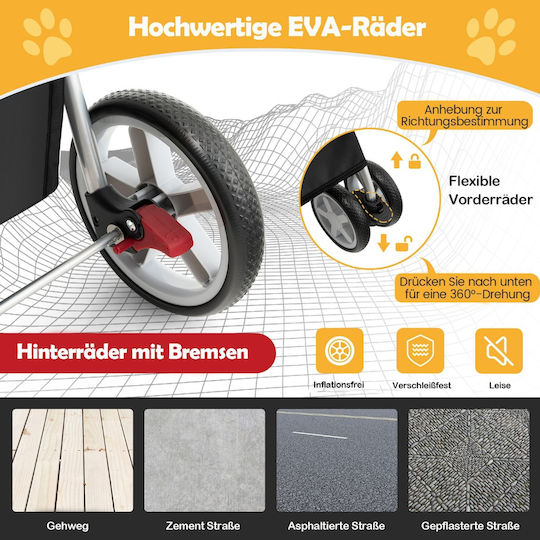 Costway Kinderwagen für Hunde bis 15kg Schwarz