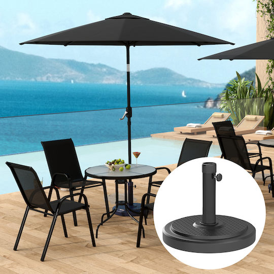 Outsunny Βάση Ομπρέλας Νερού-Άμμου Μεταλλική 38-38mm Στρογγυλή Μαύρη