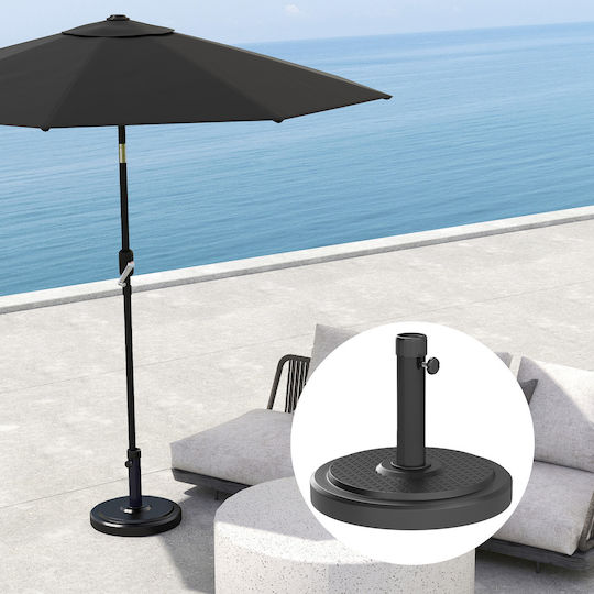 Outsunny Βάση Ομπρέλας Νερού-Άμμου Μεταλλική 38-38mm Στρογγυλή Μαύρη