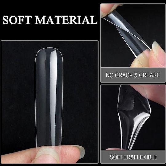 Short Stiletto Soft Gel Tips Νυχιών Διάφανα 550τμχ COSMO-12055