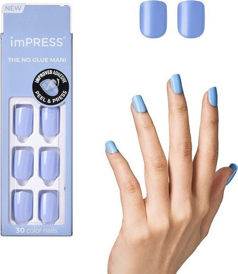 Kiss imPRESS Tips Νυχιών σε Μπλε Χρώμα 30τμχ