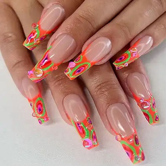 Long Coffin Soft Gel Sfaturi pentru unghii Transparente COSMO-12057