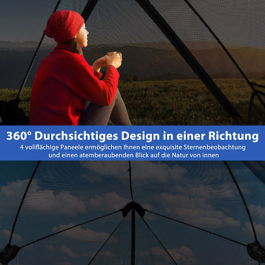 Costway Camping Tent Transparent for 3 People 225x145x161cm