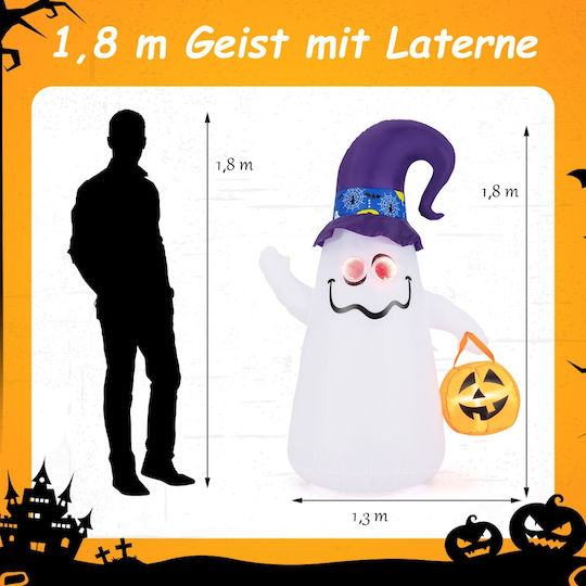 Costway Inflatable Ghost 1.80 M Pumpkin Led Lights Halloween Cm24941de