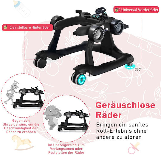 Costway Baby Walker with Music Black